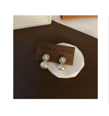 New 10mm South Sea Pink Cultured Pearl Earrings - Image 1 of 2