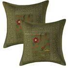 Indian Polydupion Floral 40cm Brocade Patchwork Embroidered Throw Pillow Covers