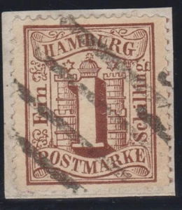 == AD Hamburg Mi. 11 gest. Sello de cuatro trazos, cat. 25€ == - Imagen 1 de 2
