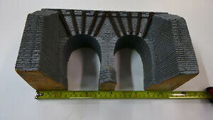 HO double track tunnel portal Large with 2 bores