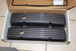 NIB GELUOXI Black Aluminum Valve Cover set w/ gaskets and hardware. FOR SBC. - Picture 1 of 3