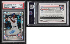 2020 Bowman Chrome Prospects Atomic Refractor /100 Brennen Davis PSA 9 MINT Auto