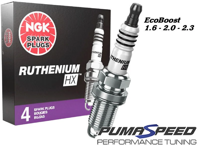 NGK Ruthenium HX Spark Plug Box of 4 (LTR7BHX) 95605 Ecoboost 1.6 - 2.0 - 2.3 - Image 1 of 1