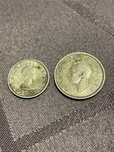 NUEVA ZELANDA 1952 Y 1955 MONEDAS 3D & 6P - Imagen 1 de 2