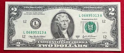 2003 - $2 Two Dollar Bill Rare Early Series A Release San Francisco L06895313A - Image 1 of 2
