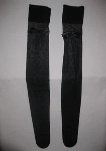 Sheer polka dot over the knee socks w/bows black nip - Picture 1 of 2