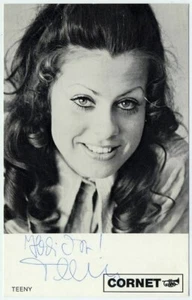 Biglietto autografo Teeny Cornet dischi Schlager firmato = Brigitte Brüning - Foto 1 di 2