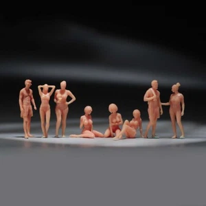 Unpainted 1/87 Beach Girl man Miniature Figure People Model DIY Car Sand Scenery - Picture 1 of 9