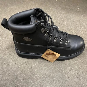 HARLEY-DAVIDSON Men's Steel Toe Drive Safety Black Leather Boots D91144 size 9 - Picture 1 of 4