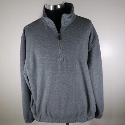 Chaqueta Croft & Barrow Para Hombre Grande Deportiva 1/4 Cremallera Pullover Polar Cuello Simulado Gris Foto 1 de 4