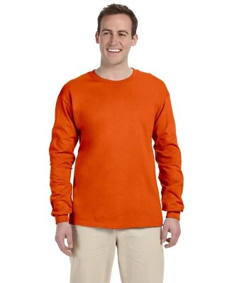 Gildan G240 Men's Ultra Preshrunk Cotton Crew Neck Long Sleeve Tee Top T-Shirt - Image 1 of 2