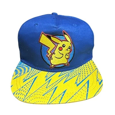 Sombrero juvenil Pokemon Pikachu Snap Back azul claro amarillo plano con licencia 2017 Foto 1 de 4