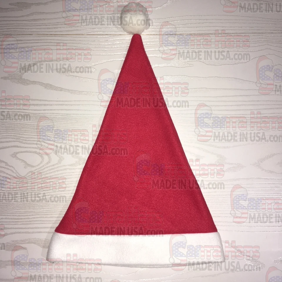Chapéu de Papai Noel de Lã 100% FEITO NOS EUA NÃO FELTRO - Imagem 1 de 1