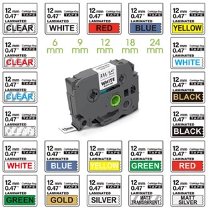 Ruban compatible Brother P-Touch TZe-131 TZe-221 TZe-231 TZe-335 TZe-631 - Photo 1/47