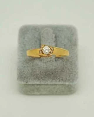 Bague de fiançailles en or jaune 18 carats diamants 0.25 carat 4.82 grammes.890€ - Photo 1/4