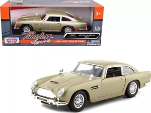 Motormax 1:24 Aston Martin DB5 Gold Metallic Timeless Legends Diecast Car 79375 - Picture 1 of 1