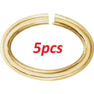 (5) PACK 3x5mm OD OVALADO 14k Oro Amarillo Sólido Calibre 22ga Anillo de Salto ABIERTO HECHO EN EE. UU. - Imagen 1 de 2
