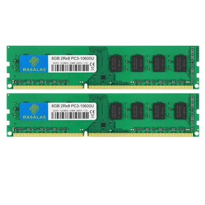 16GB Kit 2x8GB PC3-10600 DDR3 1333MHz RAM, 2Rx8, 240 Pin, 1.5V Desktop - Image 1 of 4