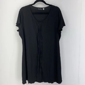 Vintage viaggio eleganza donna 2x tunica top stropicciato aderente volant elasticizzato vacanza - Foto 1 di 7