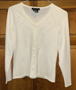 Etcetera Hybrid-Pullover mit V-Ausschnitt gerippt, Größe L - Bild 1 von 6