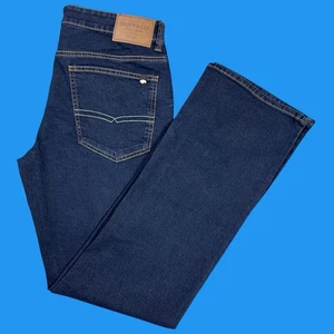 Buffalo David Button Jeans Mens Size 32x32 Slim Boot King Dark Blue Denim - Picture 1 of 22