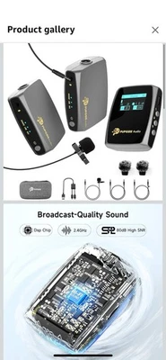 Micrófono Lavalíer Inalámbrico para Cámara/Ifonos 20 H Duración de Batería con 64 GB SD Foto 1 de 4