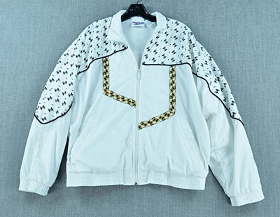 Chaqueta cortavientos Reebok para mujer L vintage forrada blanca/negra pista de calentamiento Foto 1 de 4