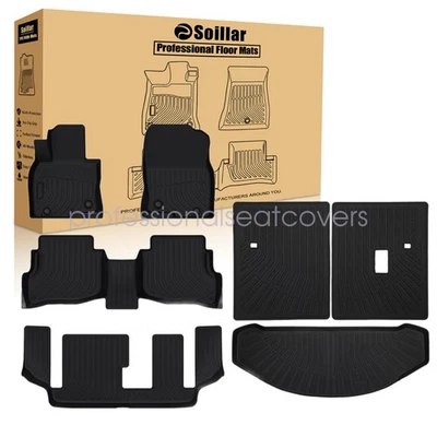 Fits 2016-2023 Mazda CX-9 7-Passenger TPE Floor Mats & Trunk Cargo Liners 7Pcs Foto 1 de 4