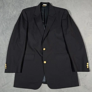 Blazer Brooks Brothers uomo 39 lungo blu navy Brooksease bottoni oro made USA foderato - Foto 1 di 20