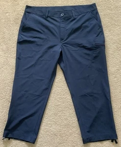 Eddie Bauer Ripstop Pants Size 14 Blue Stretch Crop Zip Pocket Outdoor Hiking 24 - Picture 1 of 8