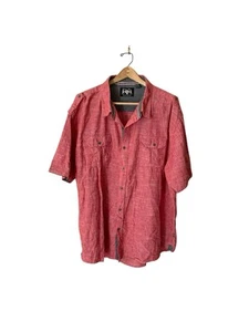 Lions Crest English Laundry Mens 4XL Red Short Sleeve Cotton Shirt  6D - Picture 1 of 5