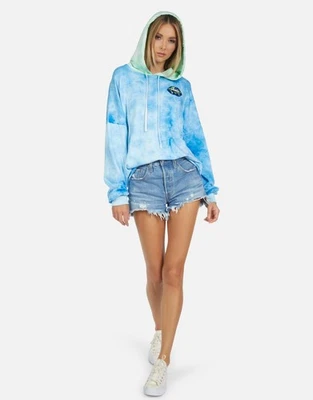 Sudadera con Capucha Lauren Moshi 'World Peace Lips' Tie Dye Azul Verde Pullover Talla M Foto 1 de 4