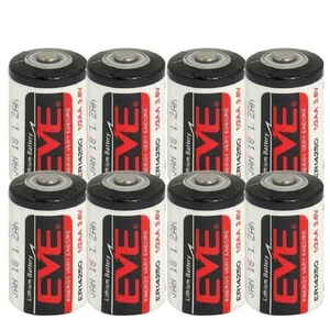 8 Eve ER14250 1/2AA 3.6V Lithium Battery Energy Very Endure Bobbin Cell Size - Picture 1 of 6