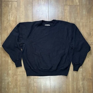 Champion Premium Sudadera Tejido Inverso Cuello Redondo Para Hombre XL Negra De Colección Y2K - Imagen 1 de 4