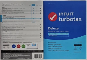 Intuit TurboTax Deluxe 2023 Federal w State CD/Download *NEW* - Picture 1 of 2