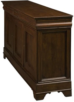 Buffet tradicional de nogal macizo con acabado coñac Foto 1 de 4