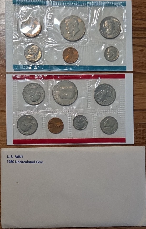 1980 US Mint Uncirculated 13-Coin Set Philadelphia Denver OGP  - Image 1 of 1