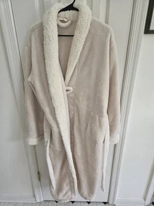 The Nine Space Women's Luxury Spa Bathrobe L/XL Beige/Blush Preowned - Picture 1 of 8