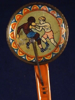 Ancien jouet rare hochet tôle tap-tap boxe boxeur sport Germany 1920 Meïer ? - Photo 1/4