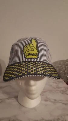 Nueva Gorra de Béisbol Azul Marino Blanco a Rayas Moda Sombrero Bling Gemas Neón ZUMBA Foto 1 de 4