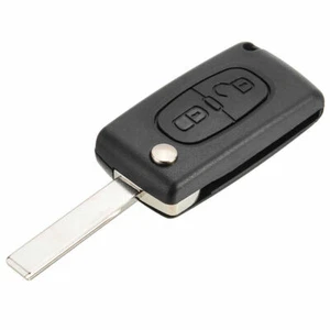 Fit for Peugeot 207 307 308 2-Button Black Remote Flip Key Fob Case Blade CE0536 - Picture 1 of 4