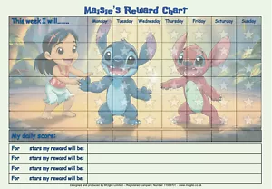 Personalised Lilo Stitch Good Behaviour Reward Chart Reusable Kids Children STIT - Picture 1 of 6