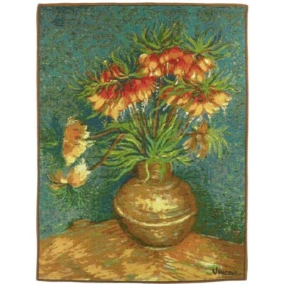 Nuevo tapiz francés tapiz colgante de pared Vincent Van Gogh lirios tejido Francia Foto 1 de 4