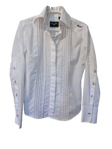 FENDER CUSTOM SHOP BY ROCK & ROLL RELIGION Women's M Embroidered Shirt EUC - Foto 1 di 7