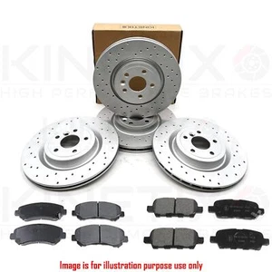 PARA NISSAN JUKE NISMO RS 1.6 DIG-T F15 DISCOS DE FRENO DELANTEROS TRASEROS PERFORADOS PASTILLAS - Imagen 1 de 24