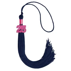 Borla de graduación Endea Graduation azul marino con dije rosa Bling 2024 - Imagen 1 de 11