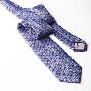 Cravatta di seta PENROSE blu tessuto floreale Jaquard made in UK - Foto 1 di 4
