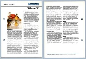 Wines V - Know-How - Working Woman's 1980s Recipe Card - Picture 1 of 1