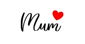 Mum with heart decal x 4 , mother's Day, birthday etc, other colours available - Picture 1 of 2
