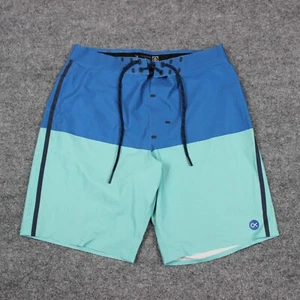 Pantalones Cortos OuterKnown Apex Para Hombre 29 Azul Verde Board Trunks Híbrido Natación Deportes - Imagen 1 de 13